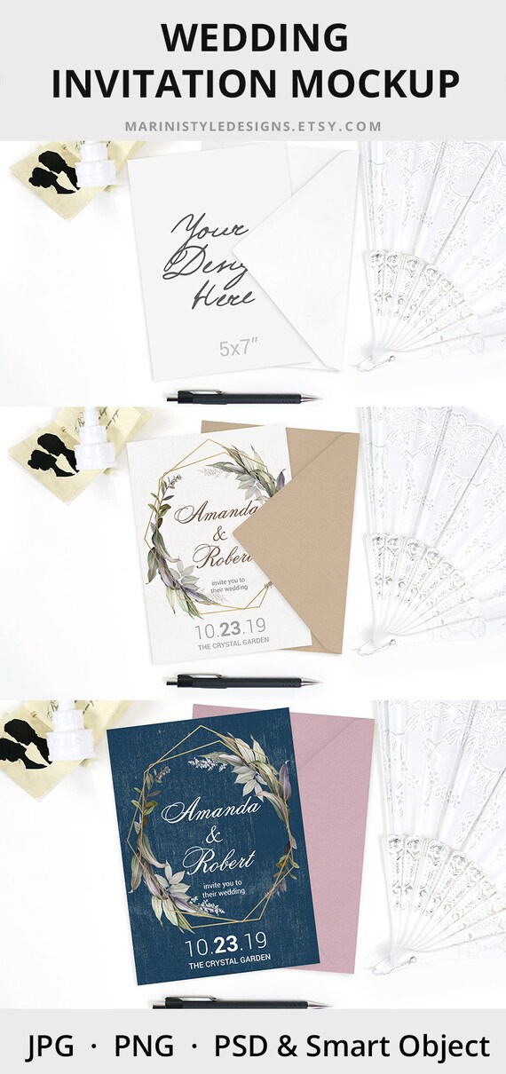Wedding Invitation Mockup Card Mockup Wedding Stationery Etsy