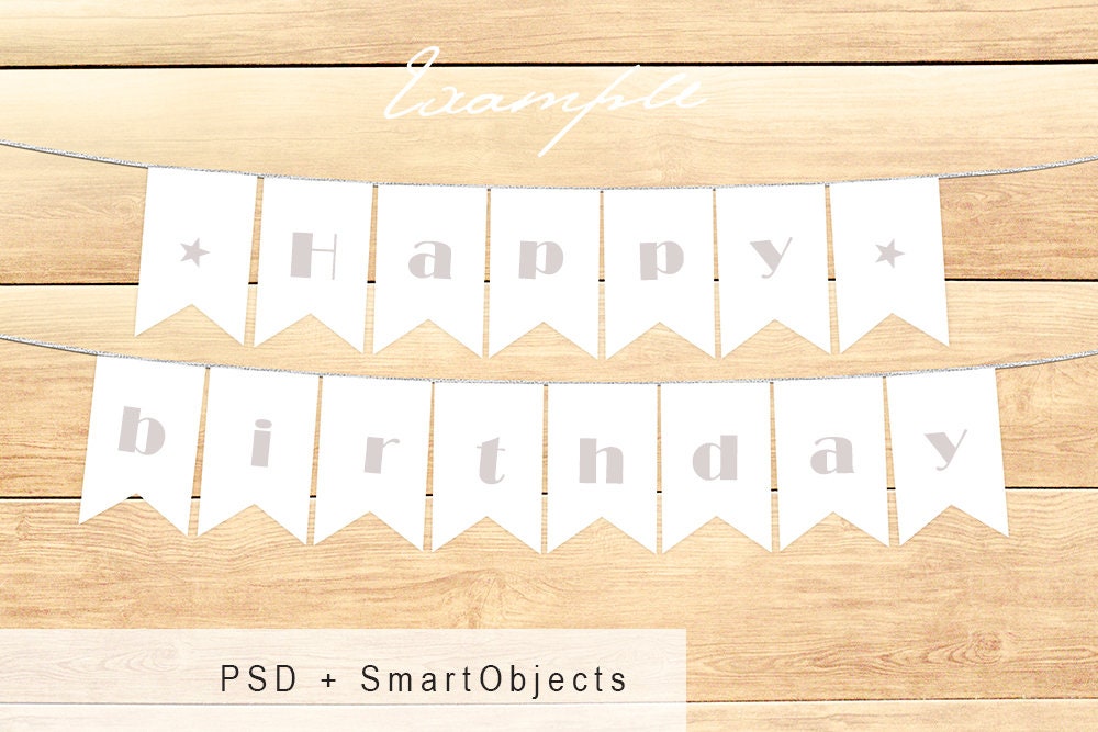 Download Bunting Mockup Psd Smart Object Party Decoration Styled Etsy
