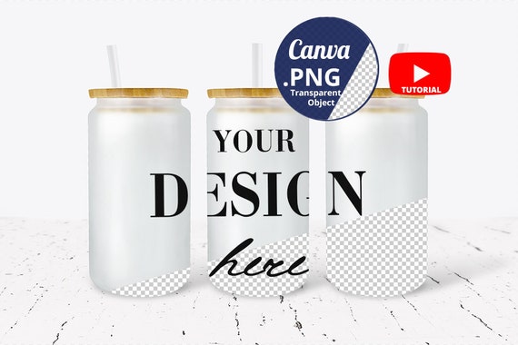 16 Oz Libbey Glass Can Mockup for Canva Graphic by sublimation