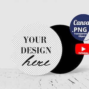 Neoprene Car coaster Mockup PNG Canva, Car coaster Mockup front & back, Car coaster black back Mockup PNG transparent background 1444c