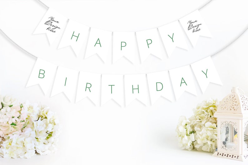 Download Welcome Baby Bunting Banner Mockup Paper flag banner ...
