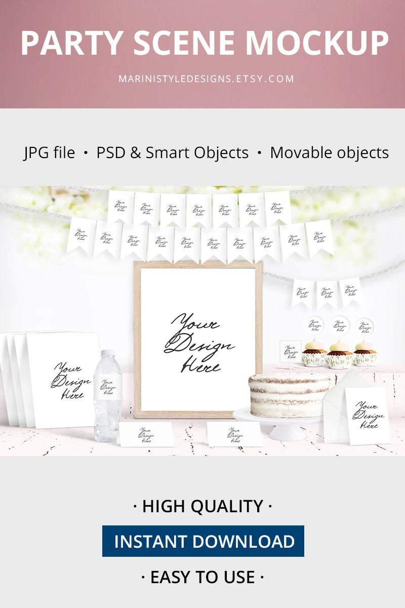 Download Party Scene Creator Mockup Birthday Baby Shower Mockup Etsy