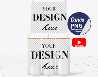 25oz Frosted Glass Skinny tumbler Mockup Canva PNG, 3 Glass tumblers mockup Full wrap, Libbey glass can mockup, Beer can glass mockup 1431c