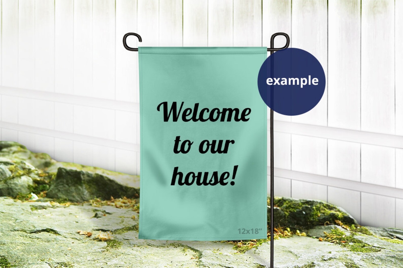 12x18 Garden Flag Mockup White Garden Yard Flag Mock Up Full Etsy