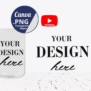 16oz Glass Can Mockup no lid with free space for Full Wrap design view, Clear Libbey glass can mockup, Beer can glass mockup, Canva PNG 1406