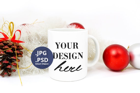 Christmas Mug Mockup, 11oz Winter Mug Mockup, Holiday Coffee Mug Mockup, Christmas Coffee Cup mock up, White Mug mockup for Xmas, 212