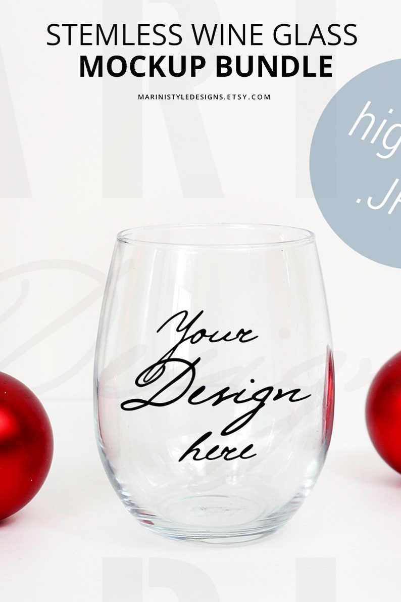 Download Stemless wine glass Mockup Bundle Wine glasses Mockup BUNDLE | Etsy