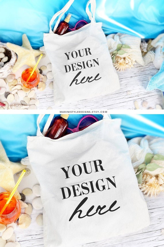 Download Beach Tote Bag Mockup Summer Canvas Tote Mockup White Canvas Etsy