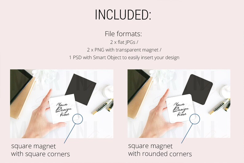 Download Magnet Mockup Fridge Magnet Mockup Square Magnet Mockup with | Etsy