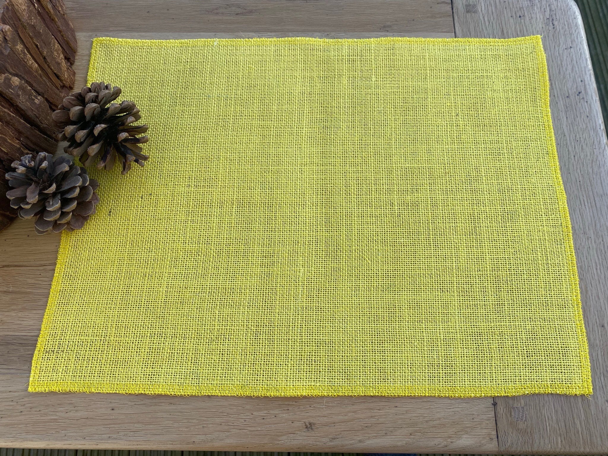 Lemon Yellow Hessian Burlap Placemat Set of 2 Etsy