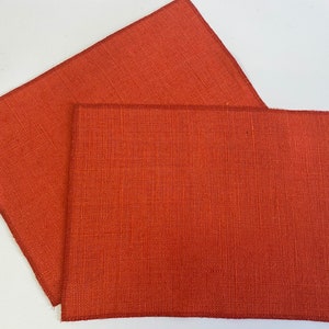 Burnt Orange Hessian Burlap Placemat - Set of 2