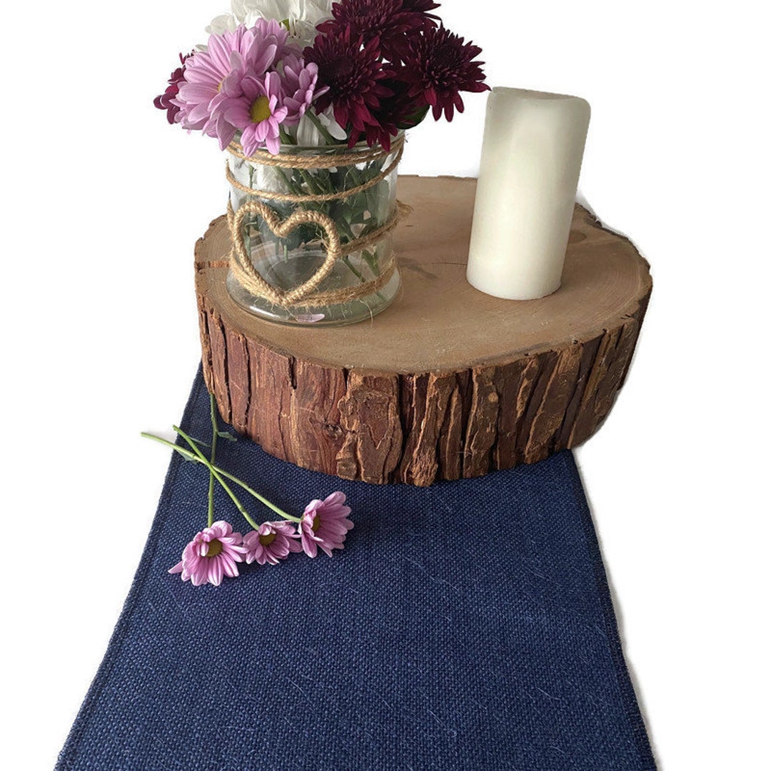 Navy Blue Hessian Burlap Table Runner Etsy UK
