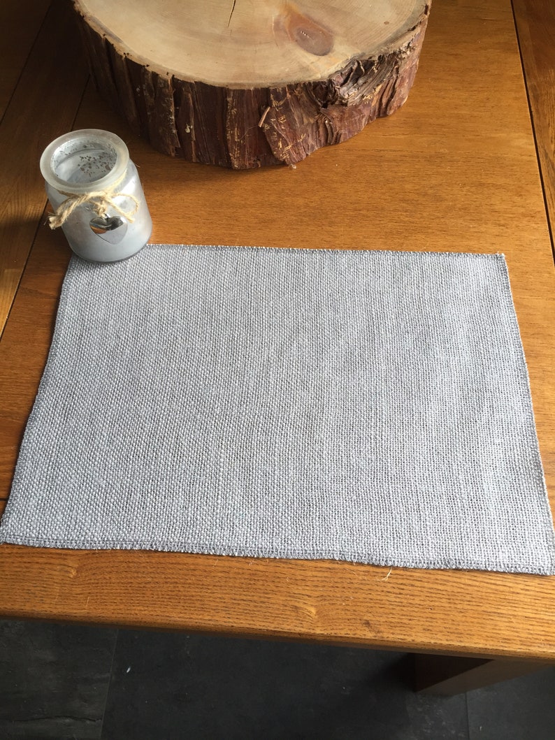 New Light Grey Hessian Burlap Placemat Set of 2 Etsy