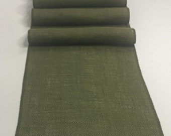 Olive Green Hessian Burlap Table Runner