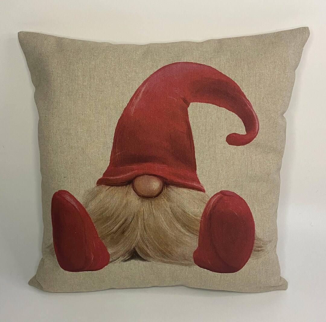 Red Father Christmas Gonk Gnome Cushions, With or Without Pad 16 X 16