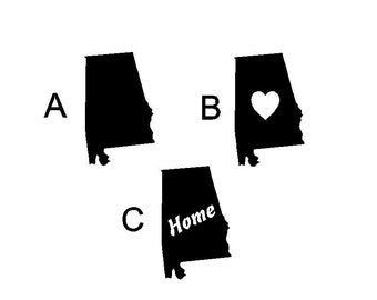 Alabama Decal Window Decal Die Cut Sticker ANY COLOR