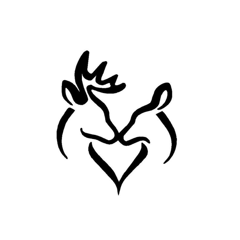 Deer Heart Couple Decal Die Cut Sticker Etsy