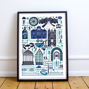 Angers / Marillon The Beef / Poster / Illustration / Wanddekoration / Stadt