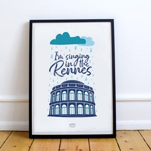 Cantando em Rennes / Marillon The Beef / Cartaz / Ilustração / decoração de parede / cidade / Bretanha