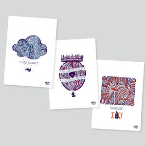 Lot de 3 Cartes Postales / Nantes expressions / Illustration / Marillon the Beef