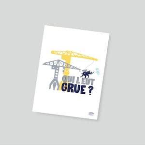 Qui l'eut grue ? / Carte Postale / Marillon the Beef / Illustration / ville / Nantes