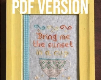Sunset in a Cup - Cross Stitch Pattern - PDF Version
