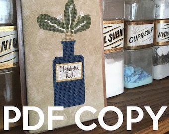 Perennial Potions: Mandrake - Cross Stitch Pattern - PDF Copy