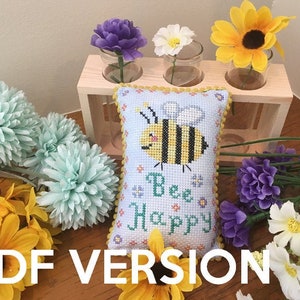 Bee Happy Cross Stitch Chart PDF Copy image 1