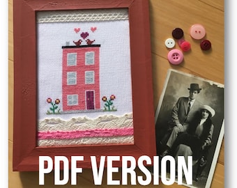 Valentine Jelly Bean House - Cross Stitch Pattern - PDF VERSION