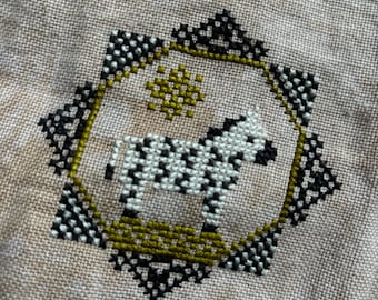 Quirky Quaker: Zebra - PDF Pattern - Cross Stitch - Darling & Whimsy Designs