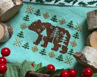 Wild Whimsy: Bear - PDF Pattern - Cross Stitch - Darling & Whimsy Designs