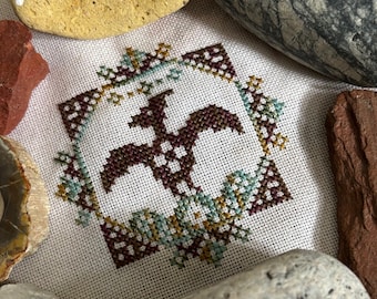 Quirky Quaker: Pterodactyl - PDF Pattern - Cross Stitch - Darling & Whimsy Designs