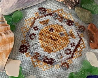 Quirky Quaker: Pufferfish - PDF Pattern - Cross Stitch - Darling & Whimsy Designs