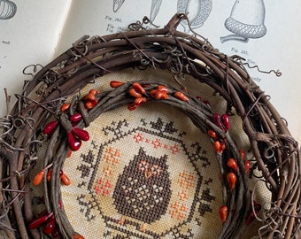 Quirky Quaker: Owl - Cross Stitch Pattern - PDF Chart