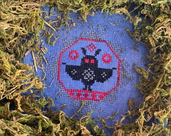 Quirky Quaker: Mothman - PDF Pattern - Cross Stitch - Darling & Whimsy Designs