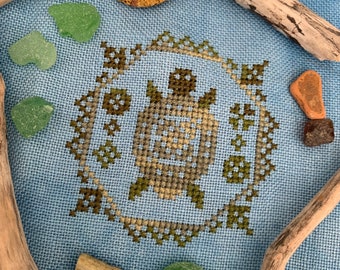 Quirky Quaker: Turtle - PDF Pattern - Cross Stitch - Darling & Whimsy Designs