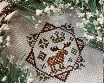 Quirky Quaker: Moose - Cross Stitch Pattern - PDF chart