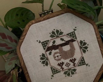 Quirky Quaker: Sloth - PDF Pattern - Cross Stitch - Darling & Whimsy Designs