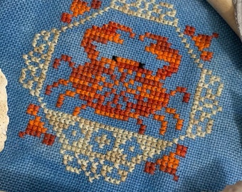 Quirky Quaker: Crab - PDF Pattern - Cross Stitch - Darling & Whimsy Designs