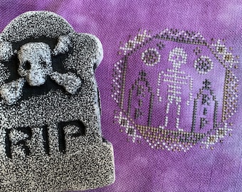 Quirky Quaker: Skeleton - PDF Pattern - Cross Stitch - Darling & Whimsy Designs