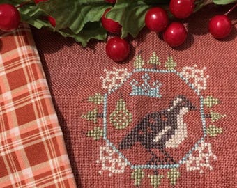 Quirky Quaker: Partridge - Cross Stitch Pattern - PDF Chart