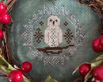 Quirky Quaker: Snowy Owl - PDF Pattern - Cross Stitch - Darling & Whimsy Designs