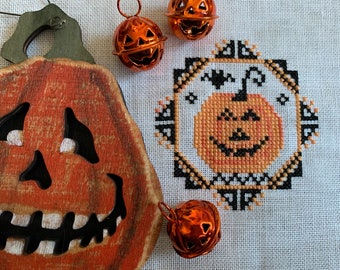 Quirky Quaker: Jack-O-Lantern - PDF Pattern - Cross Stitch - Darling & Whimsy Designs