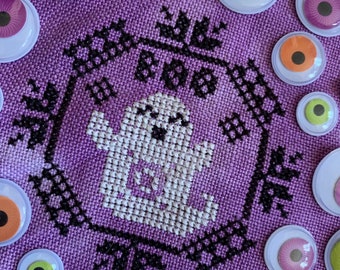 Quirky Quaker: Ghost - PDF Pattern - Cross Stitch - Darling & Whimsy Designs