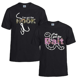 Hook and Bait Couples Fishing Unisex T-shirts