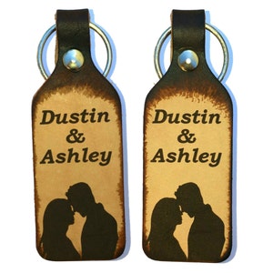 Couples Leather Keychains with Free Customization (Pair)