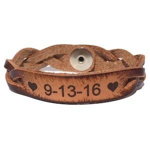 Celebrate the Date Leather Braided Bracelet