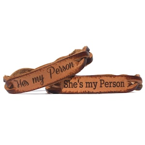 He&#39;s My Person, She&#39;s My Person Braided Couples Bracelet Set