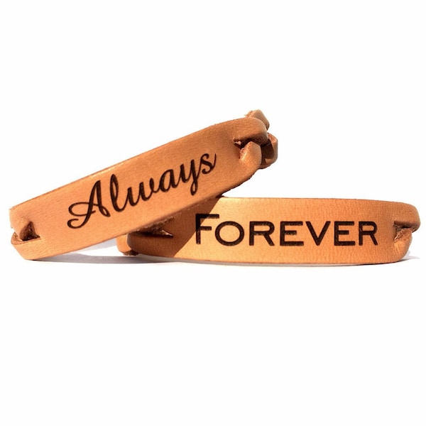 Always & Forever Leather Braided Couples Bracelet Set