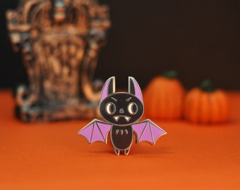 Folk Art Inspired Bat Enamel Pin